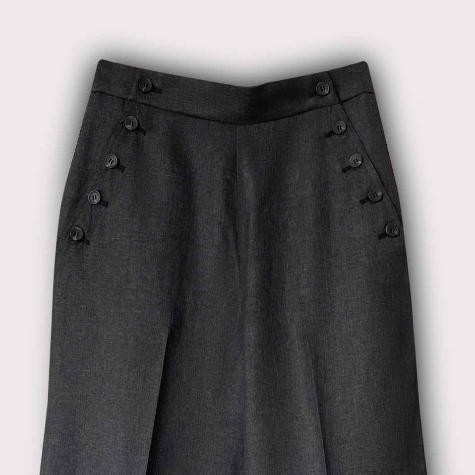 Button Wide Leg Pants
