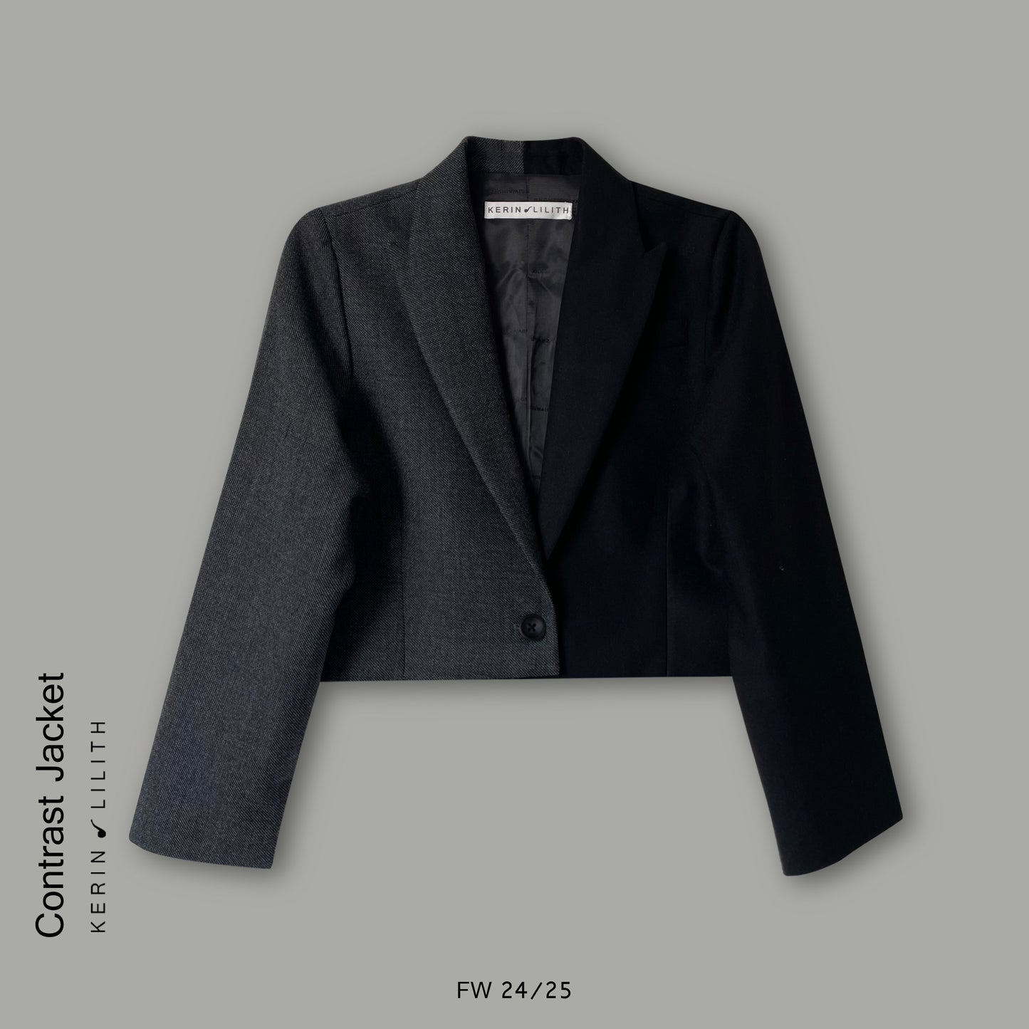 Wool Contrast Crop Jacket