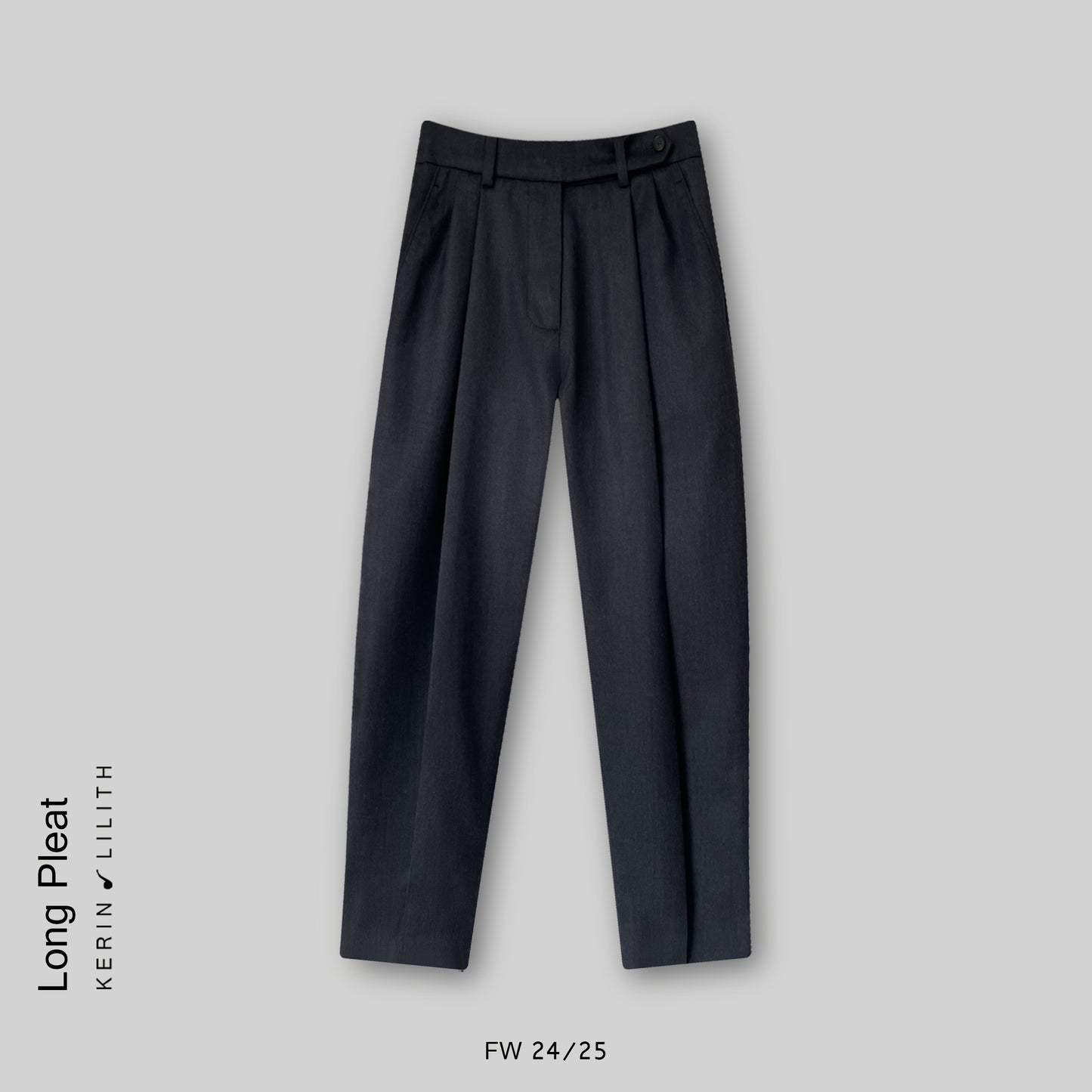 Long Pleat Carrot Pants