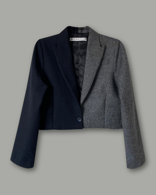 Wool Contrast Crop Jacket