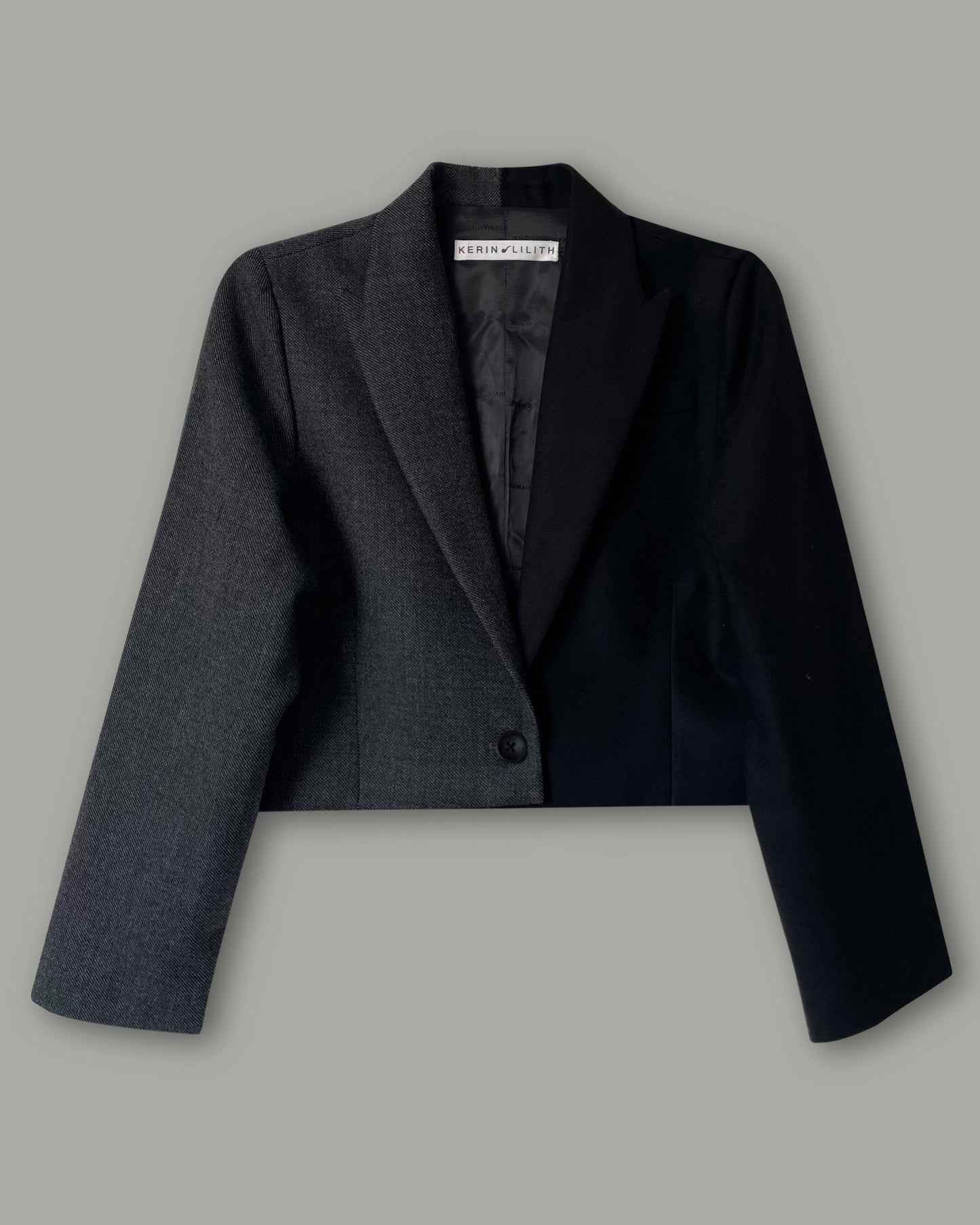 Wool Contrast Crop Jacket