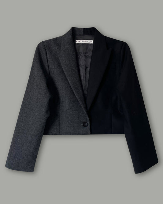 Wool Contrast Crop Jacket