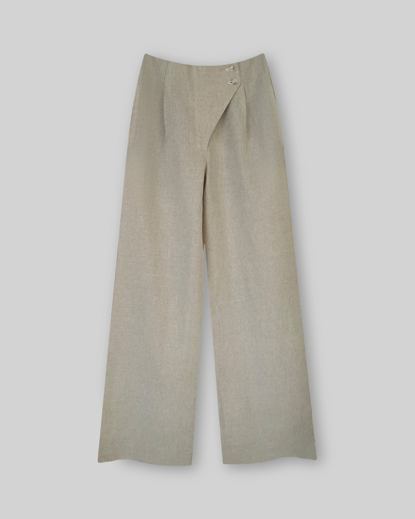 Linen Beltless Wide Leg Pants