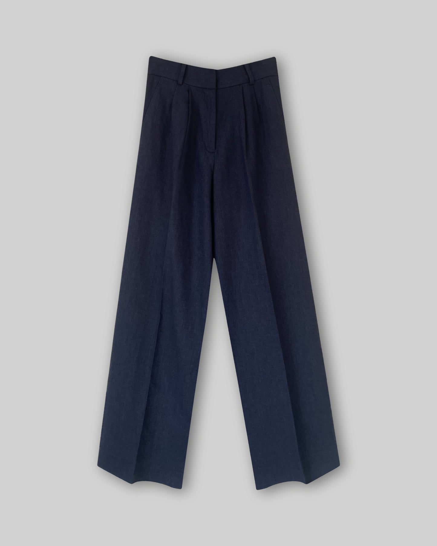 Linen Herringbone Pleated Pants