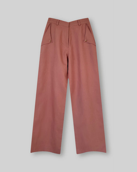 Linen Flap Pocket Pants