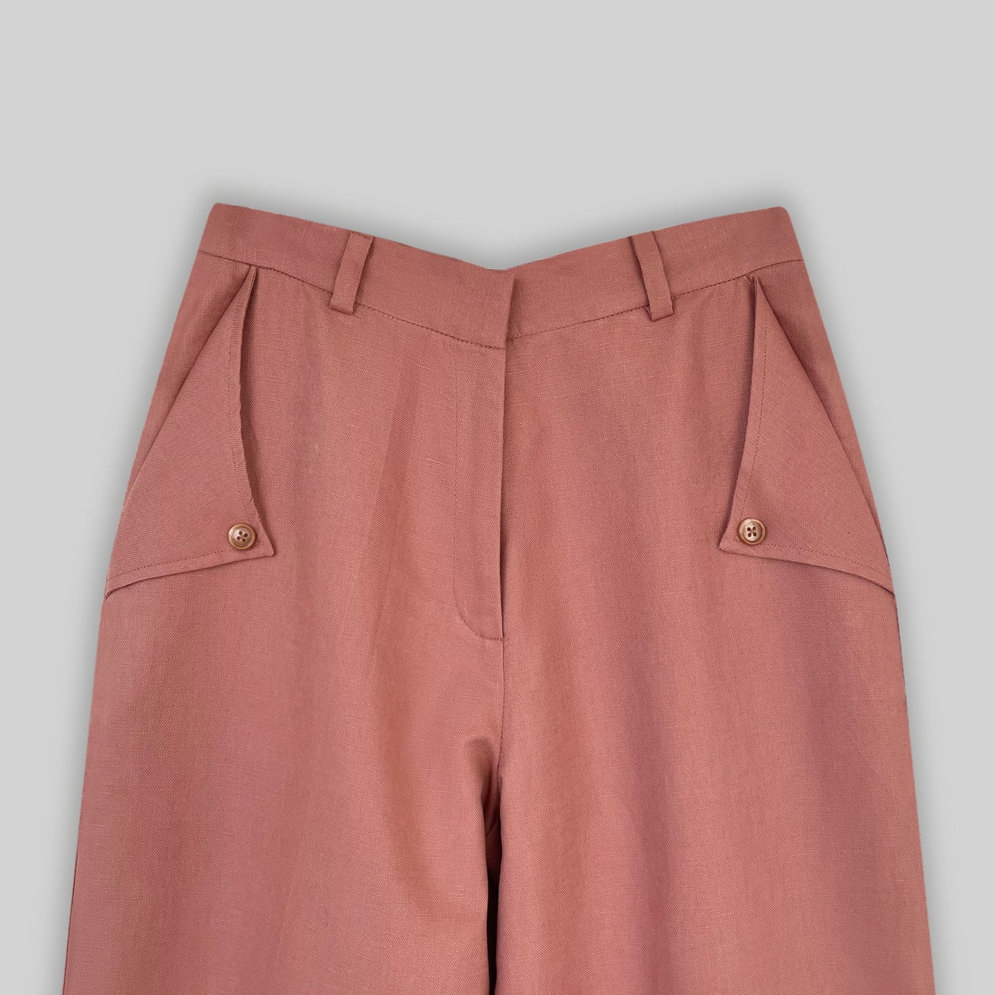 Linen Flap Pocket Pants