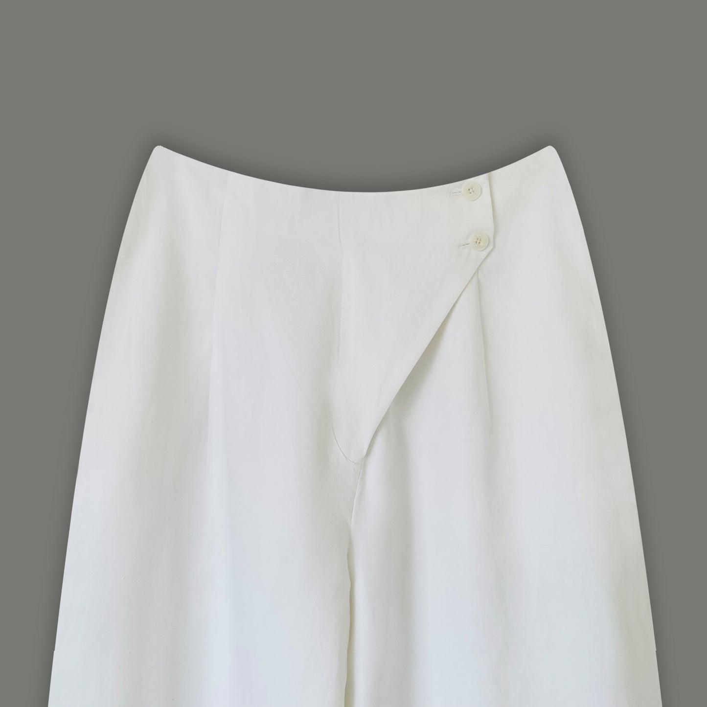 Cotton Beltless Wide Leg Pants