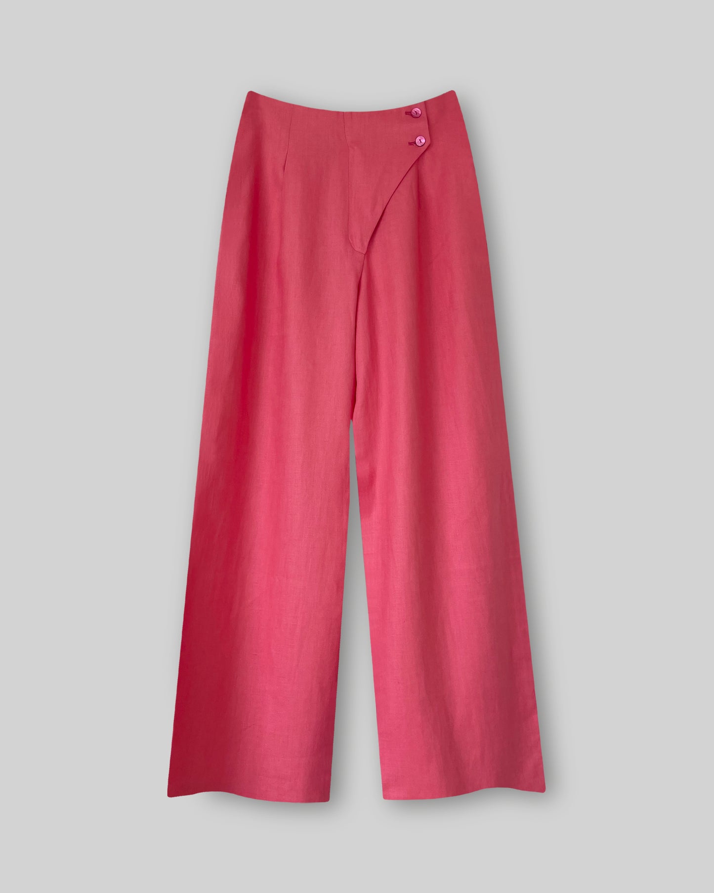 Linen Beltless Wide Leg Pants