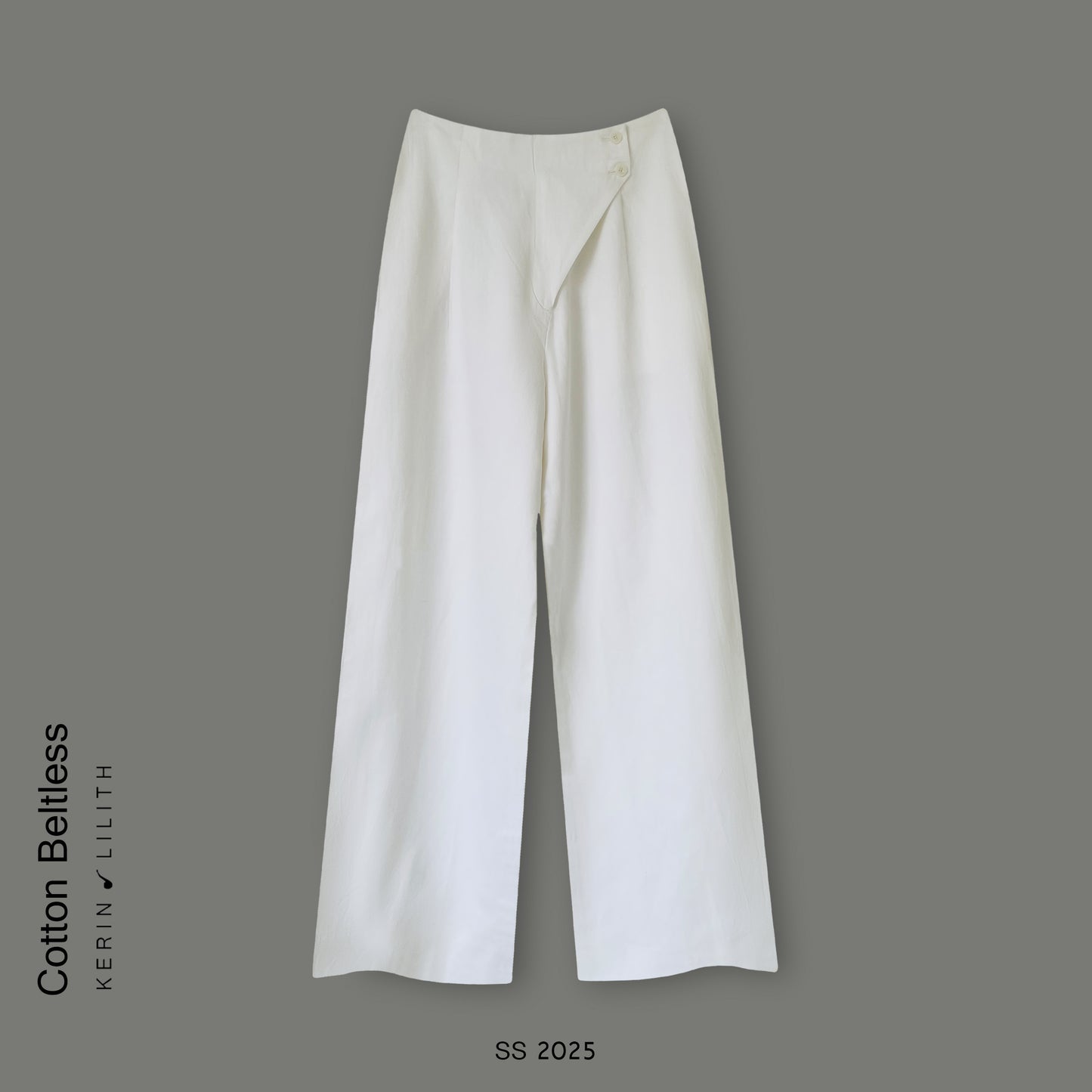 Cotton Beltless Wide Leg Pants