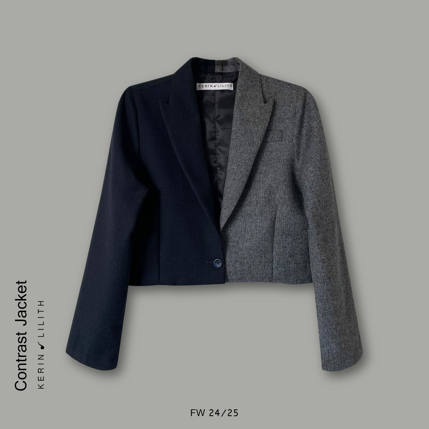 Wool Contrast Crop Jacket