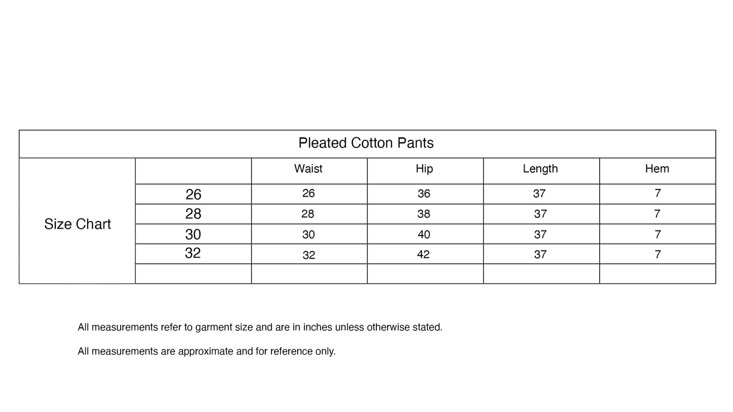 Pleated Cotton Pants