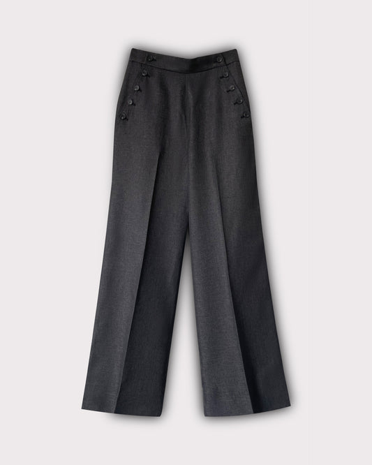 Button Wide Leg Pants