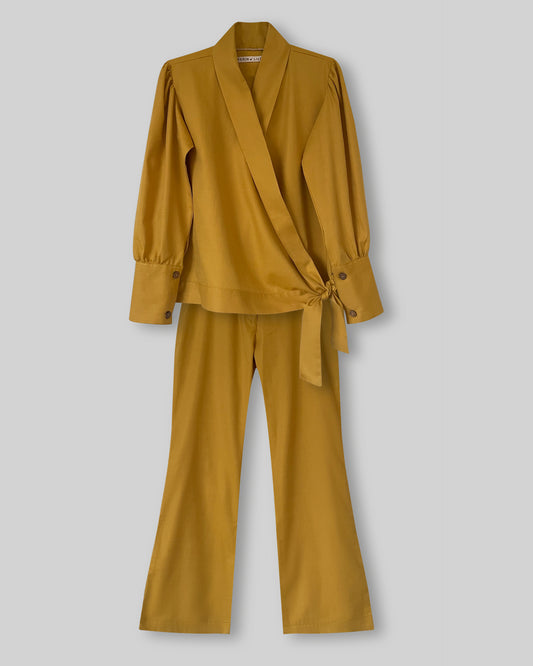 Mustard Lapel Knot Co-Ord