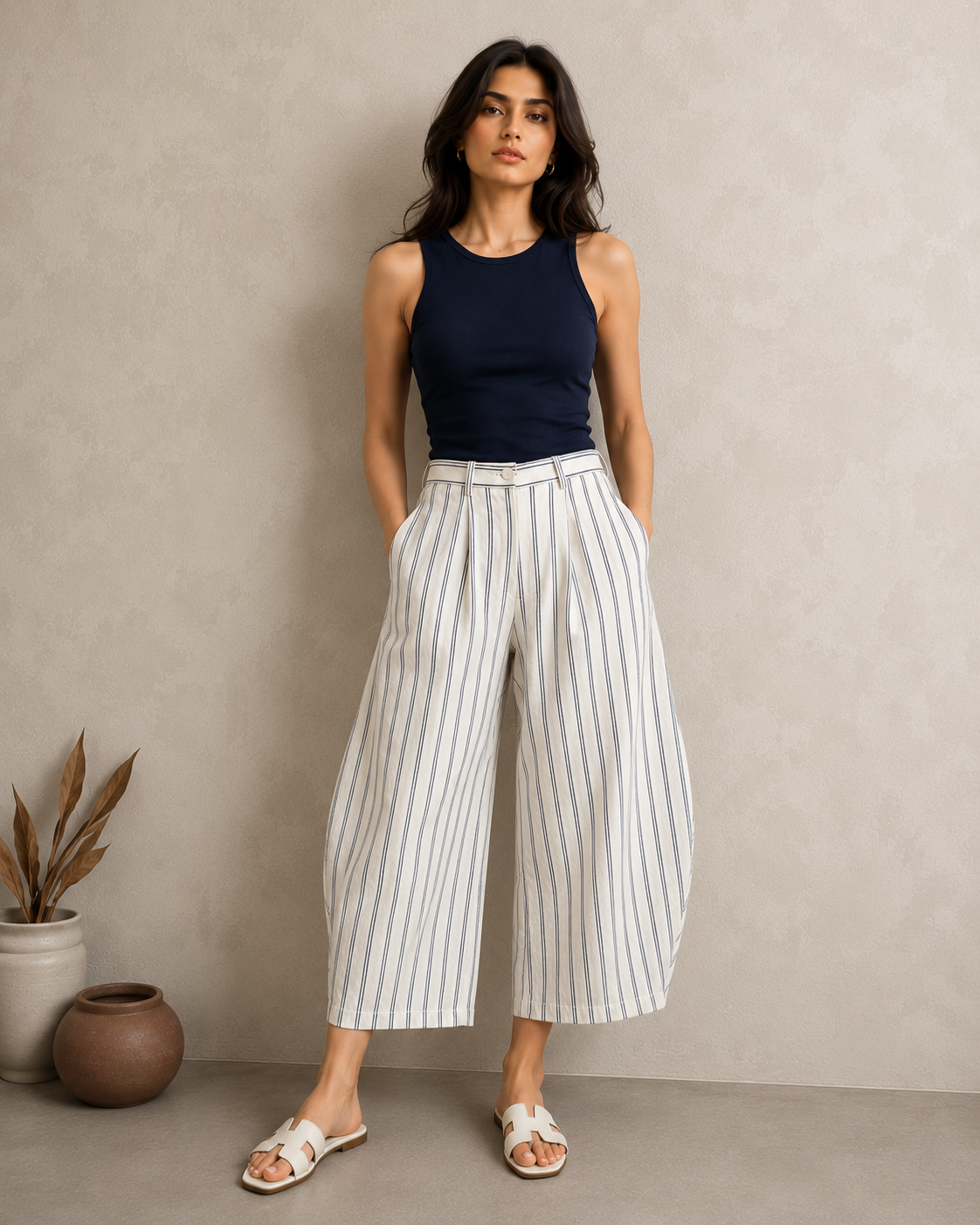 Linen Barrel culottes