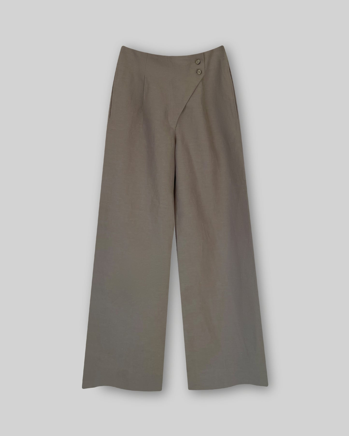 Linen Beltless Wide Leg Pants