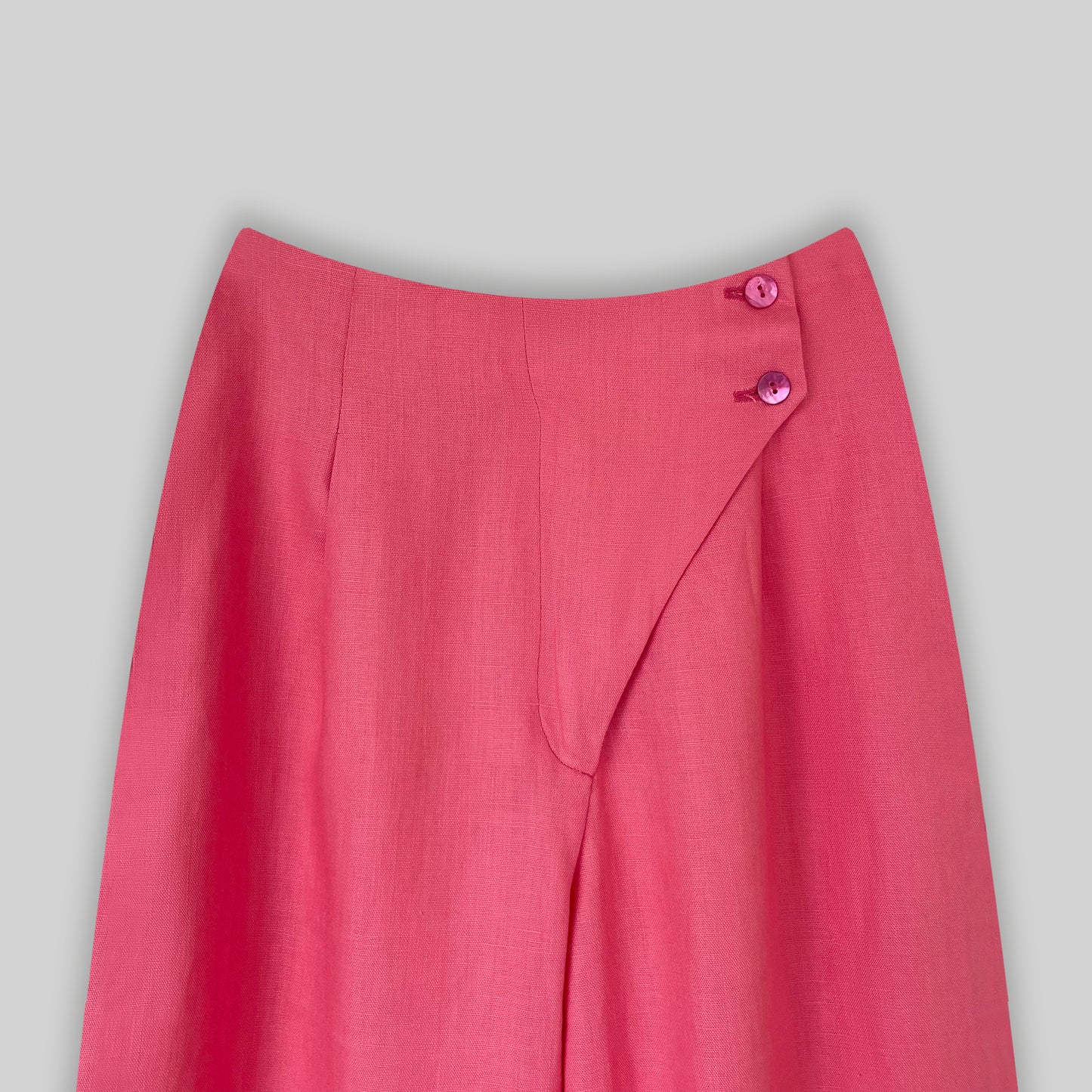 Linen Beltless Wide Leg Pants