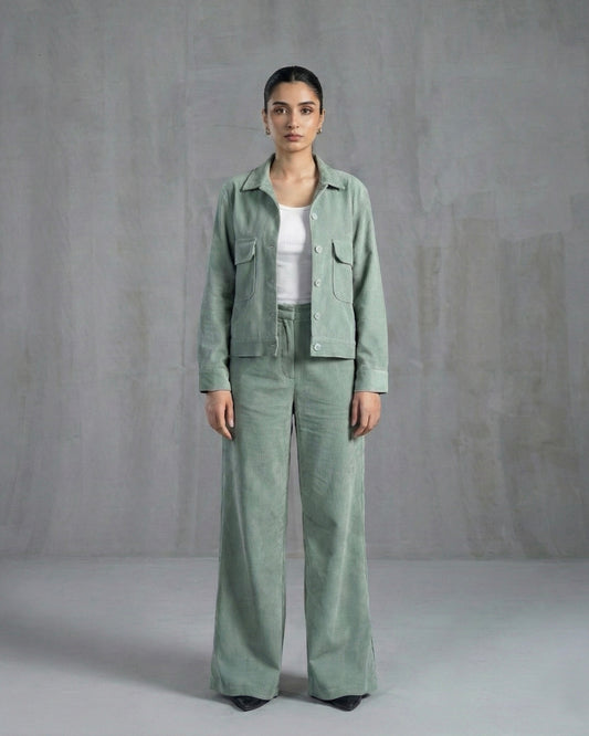 Mint Corduroy Tailored Duo