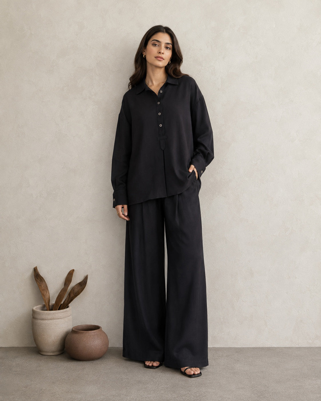 Linen Noir Fold Co-ord