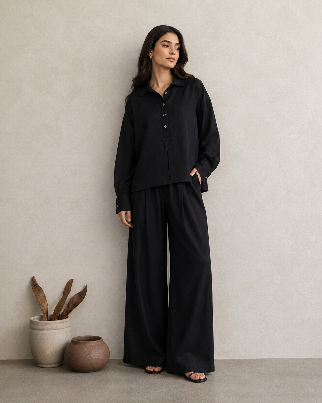 Linen Noir Fold Co-ord