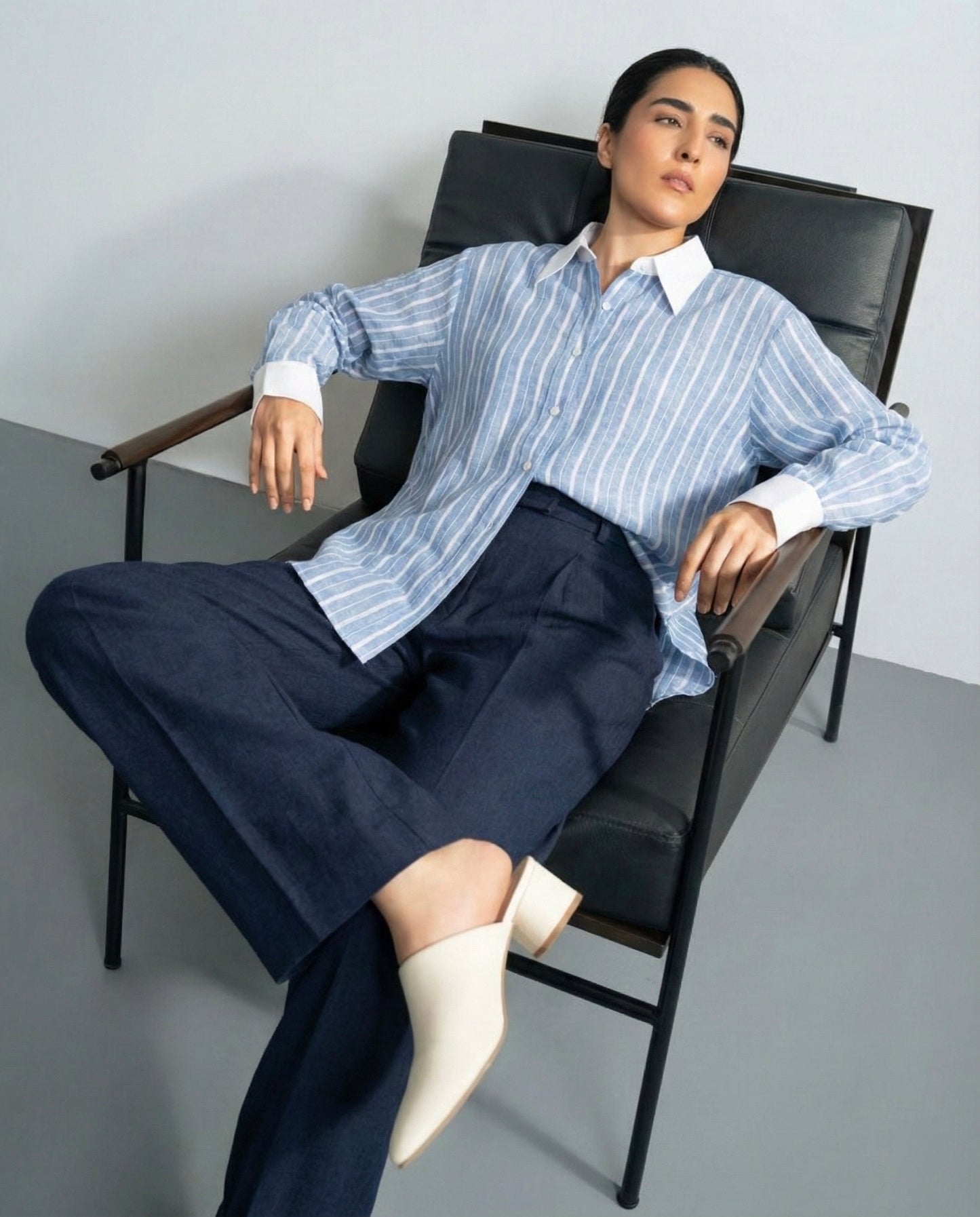 Linen Sideloop Gathers Top