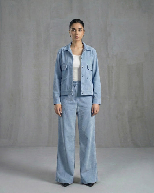 Azure Corduroy Tailored Duo