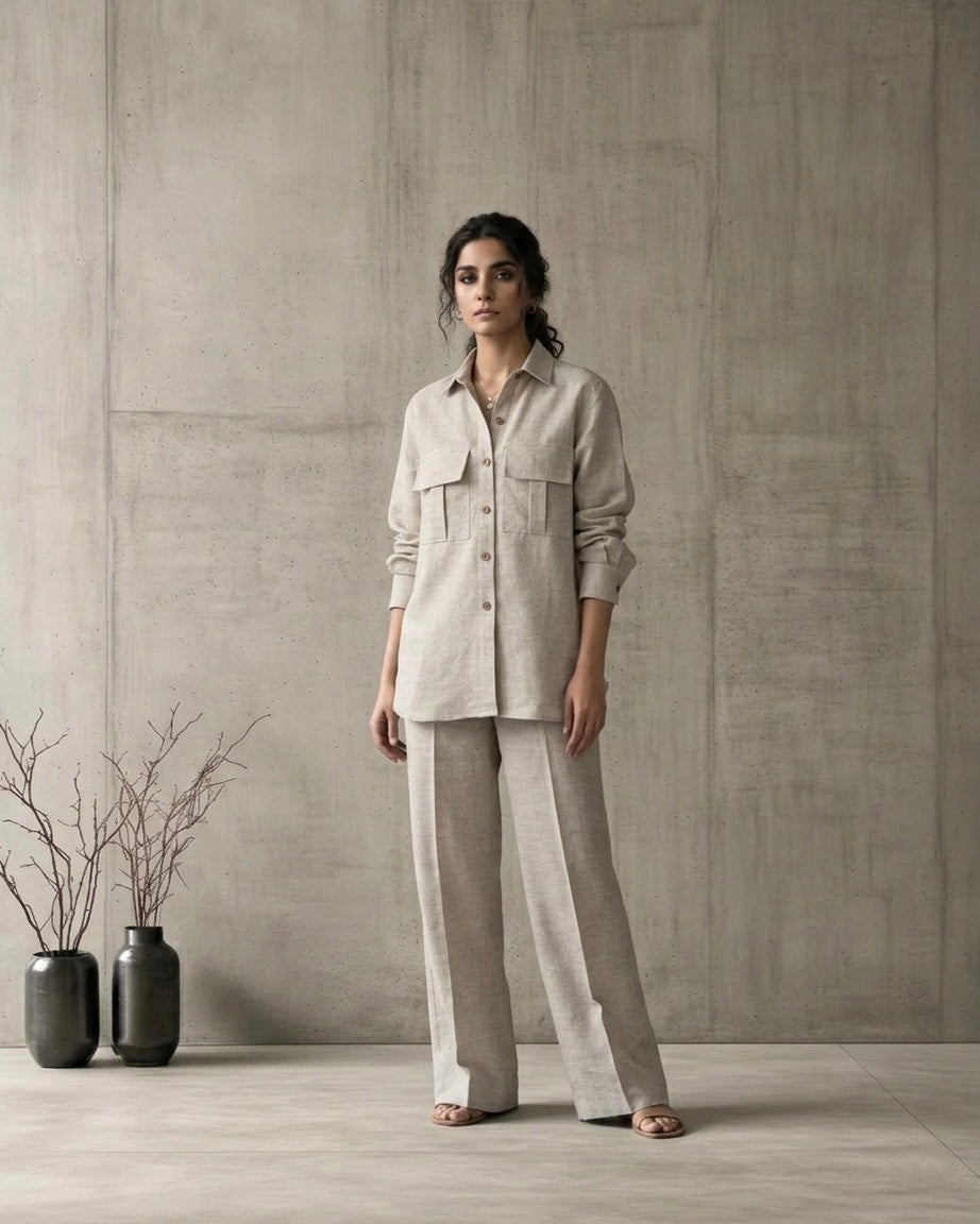 Linen Double opening Co-ord