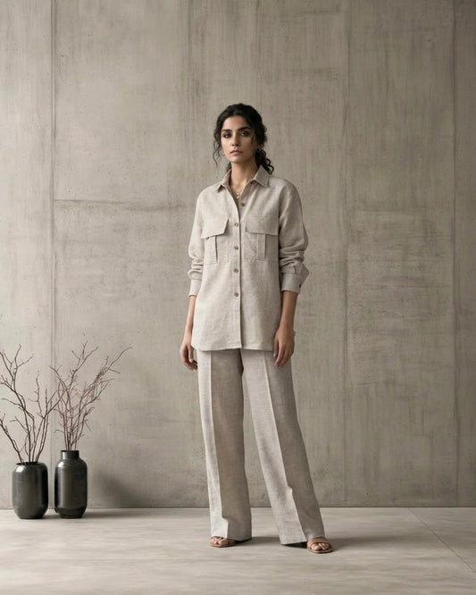 Linen Double opening Co-ord