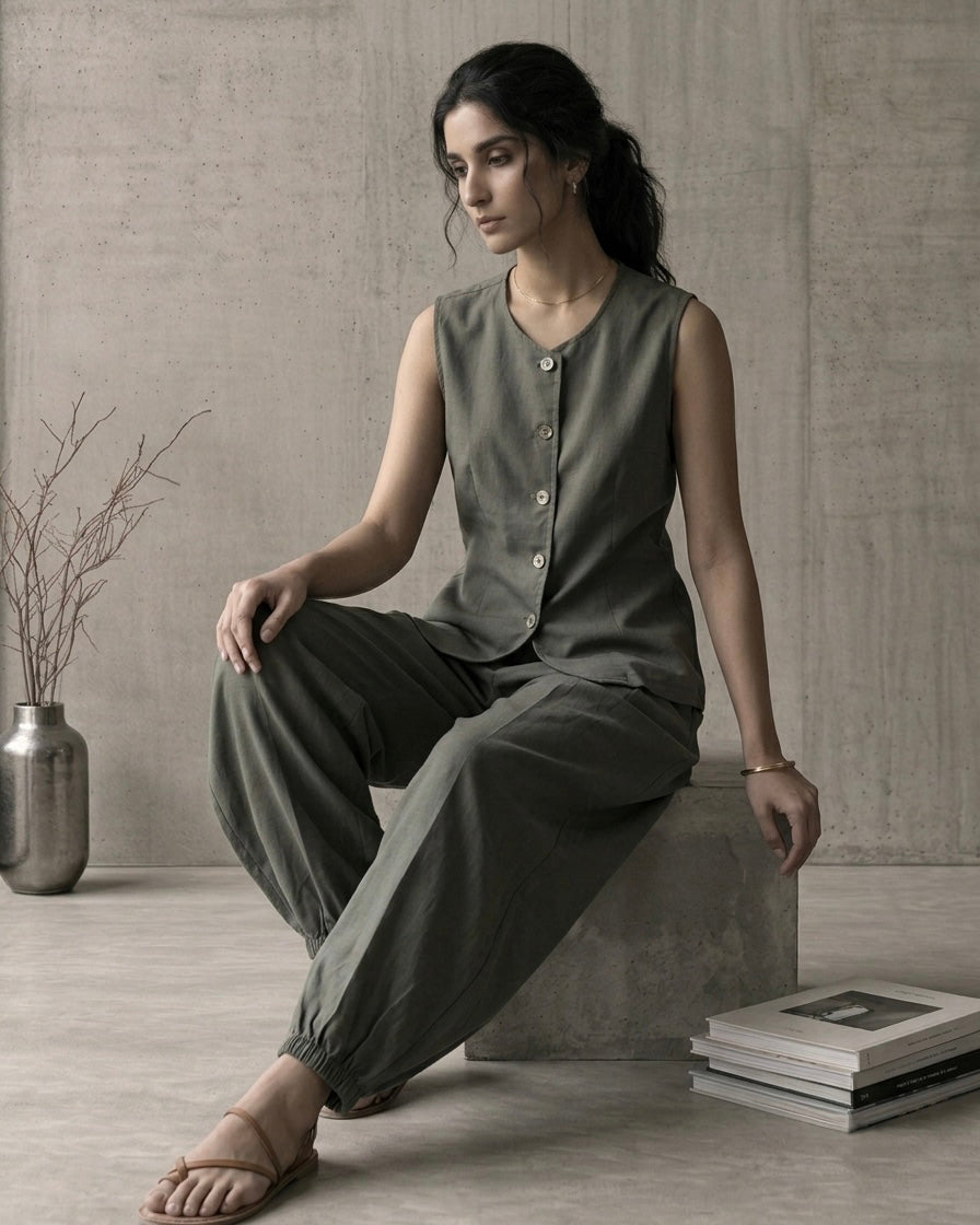 Linen Olive Drift Co-Ord