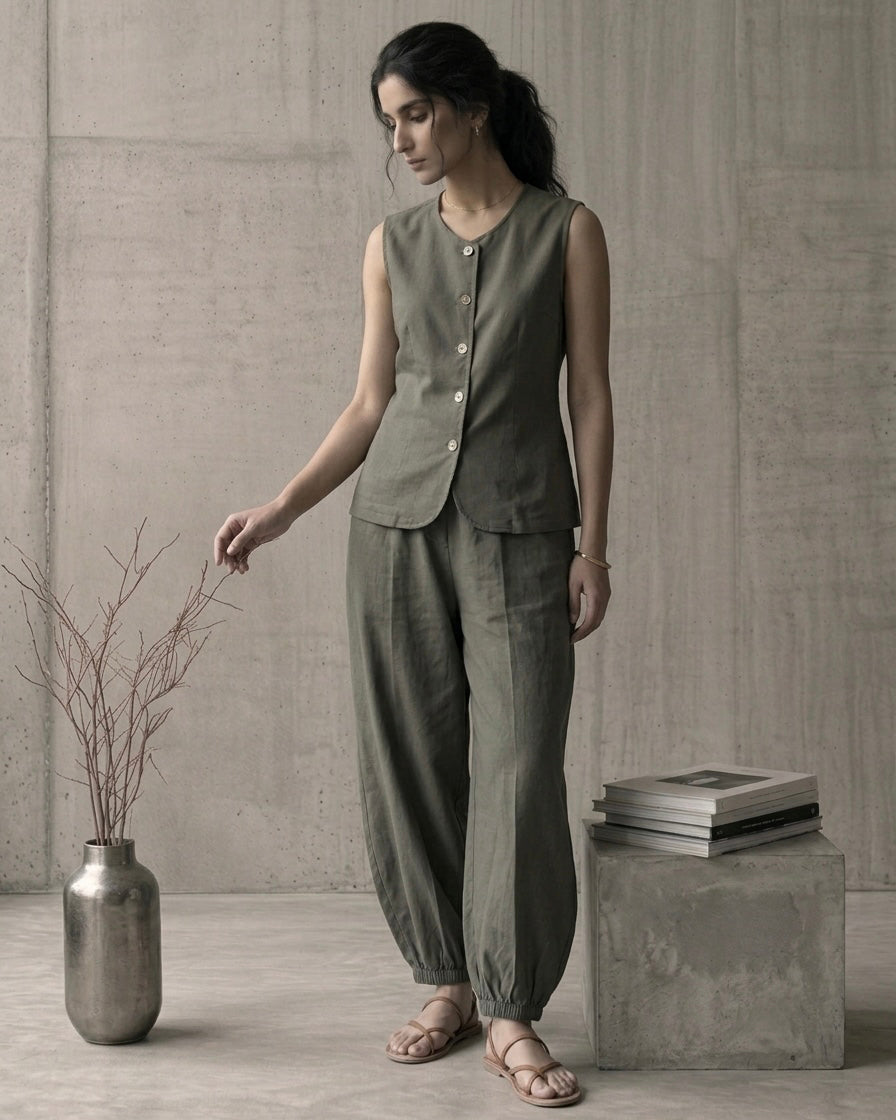 Linen Olive Drift Co-Ord