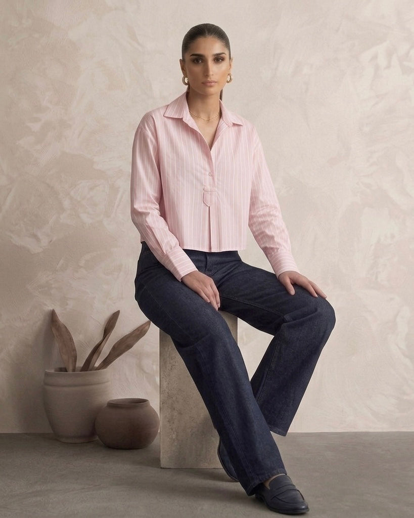 Blush Avenue Pleated Top