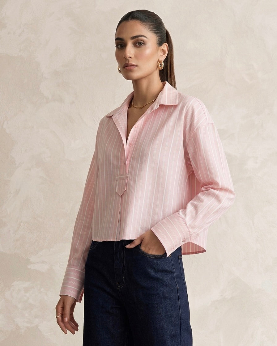 Blush Avenue Pleated Top
