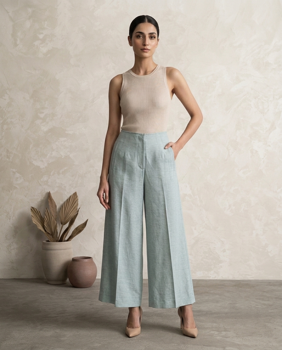 Linen Beltless culottes