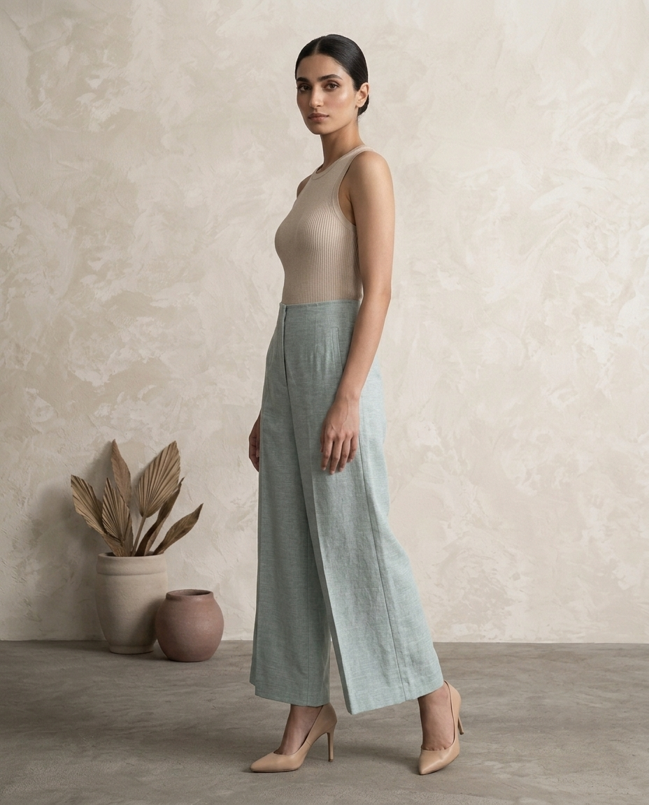 Linen Beltless culottes
