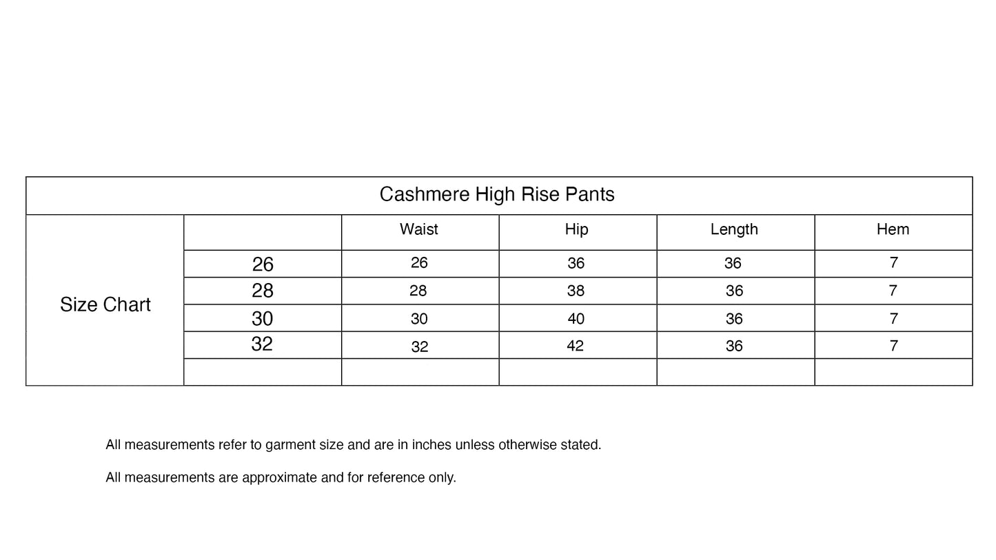 Cashmere High Rise Pants