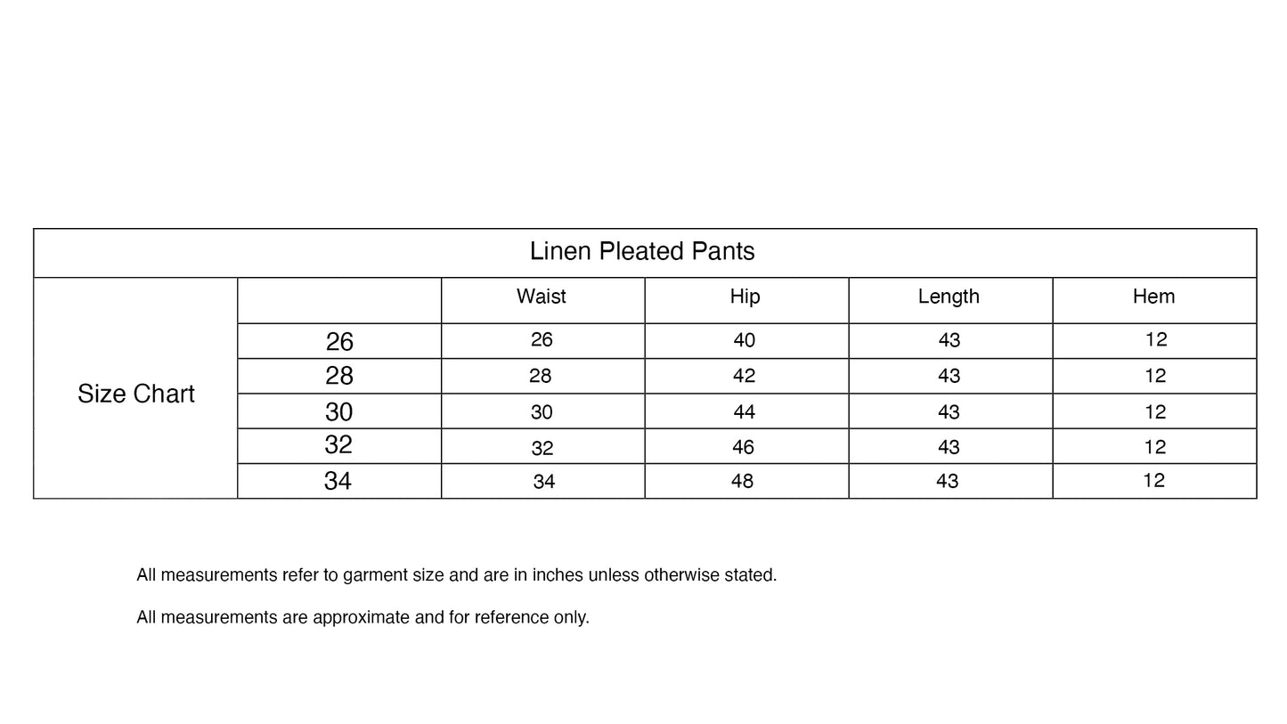 Linen Herringbone Pleated Pants